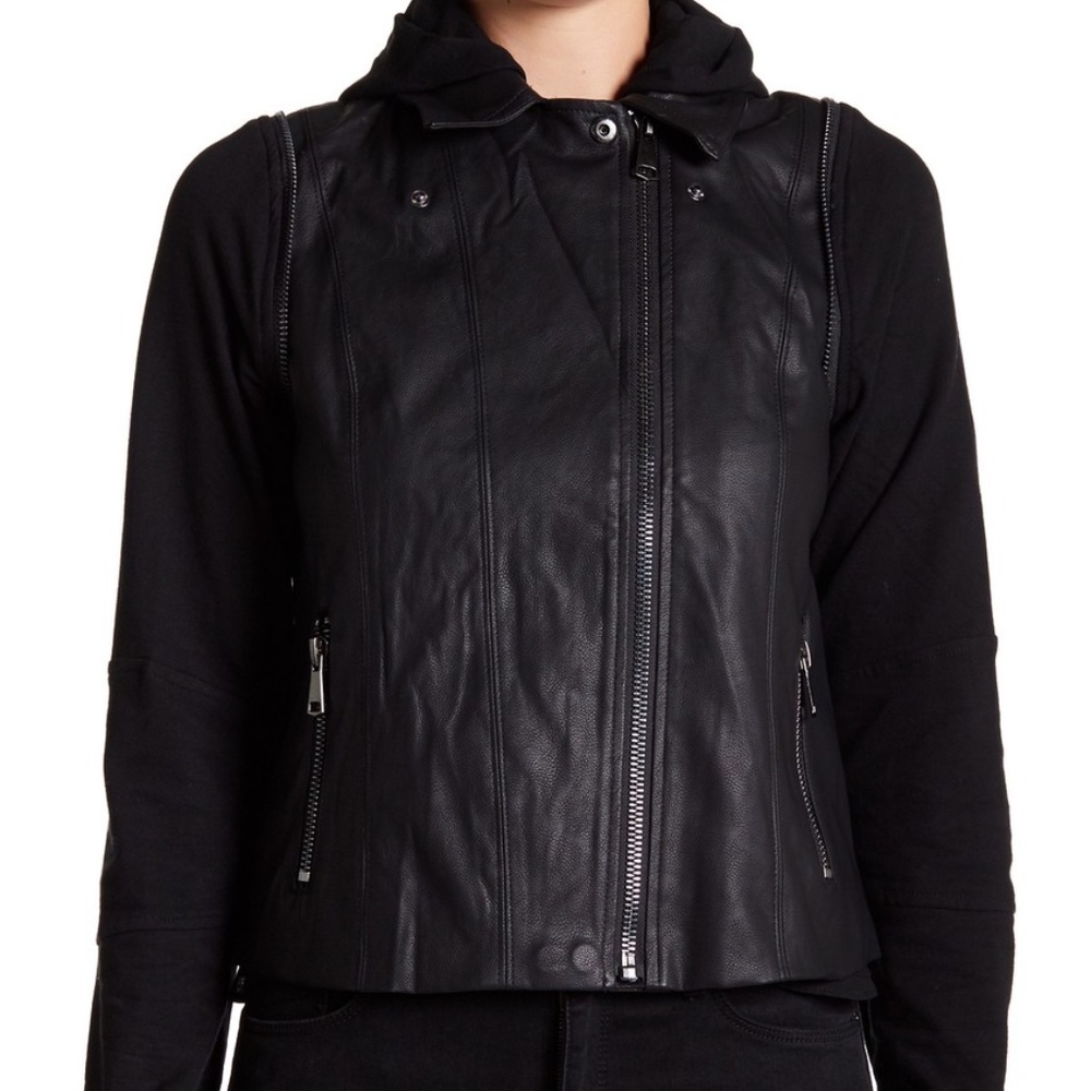Leather Vested Jacket - Picture 3 of 4